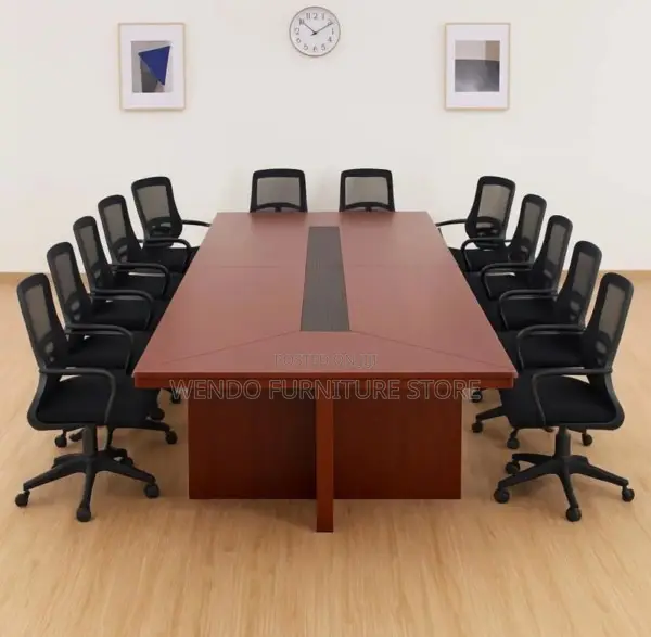 Office Table : 2.4large Boardroom Table Featuring-Rich Mahogany Finish