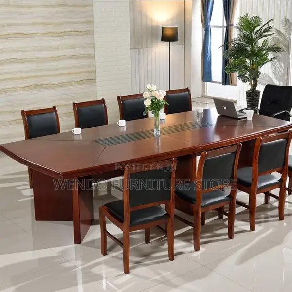 Office Table : 2.4large Boardroom Table Featuring-Rich Mahogany Finish