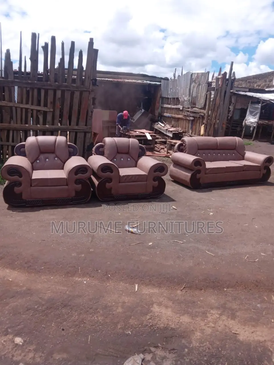 Brown 5 Seater Sofa Set