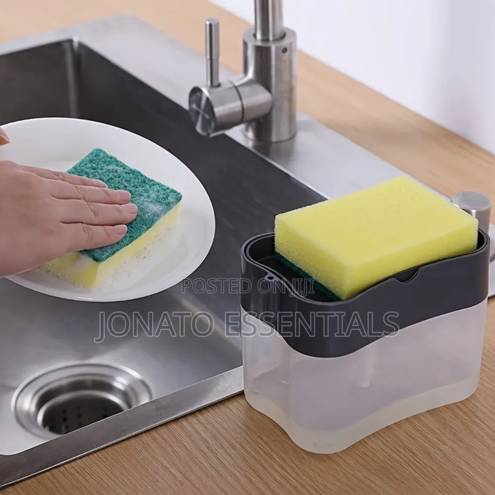 Dishwashing Liquid Soap Dispenser Pump Sponge Holder Organizer