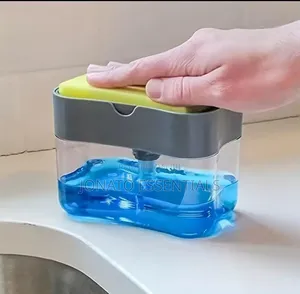 Dishwashing Liquid Soap Dispenser Pump Sponge Holder Organizer