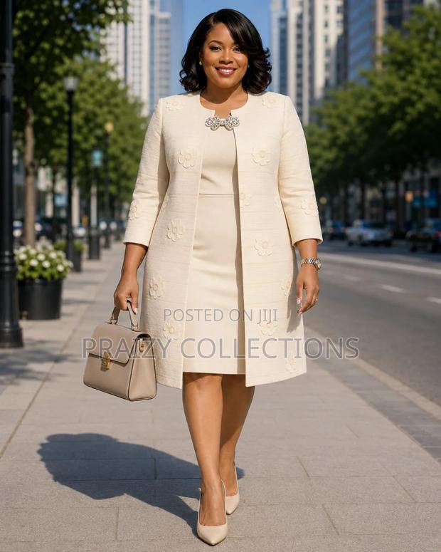 Demure 2pc Set Long Coat Dress - thumbnail 3