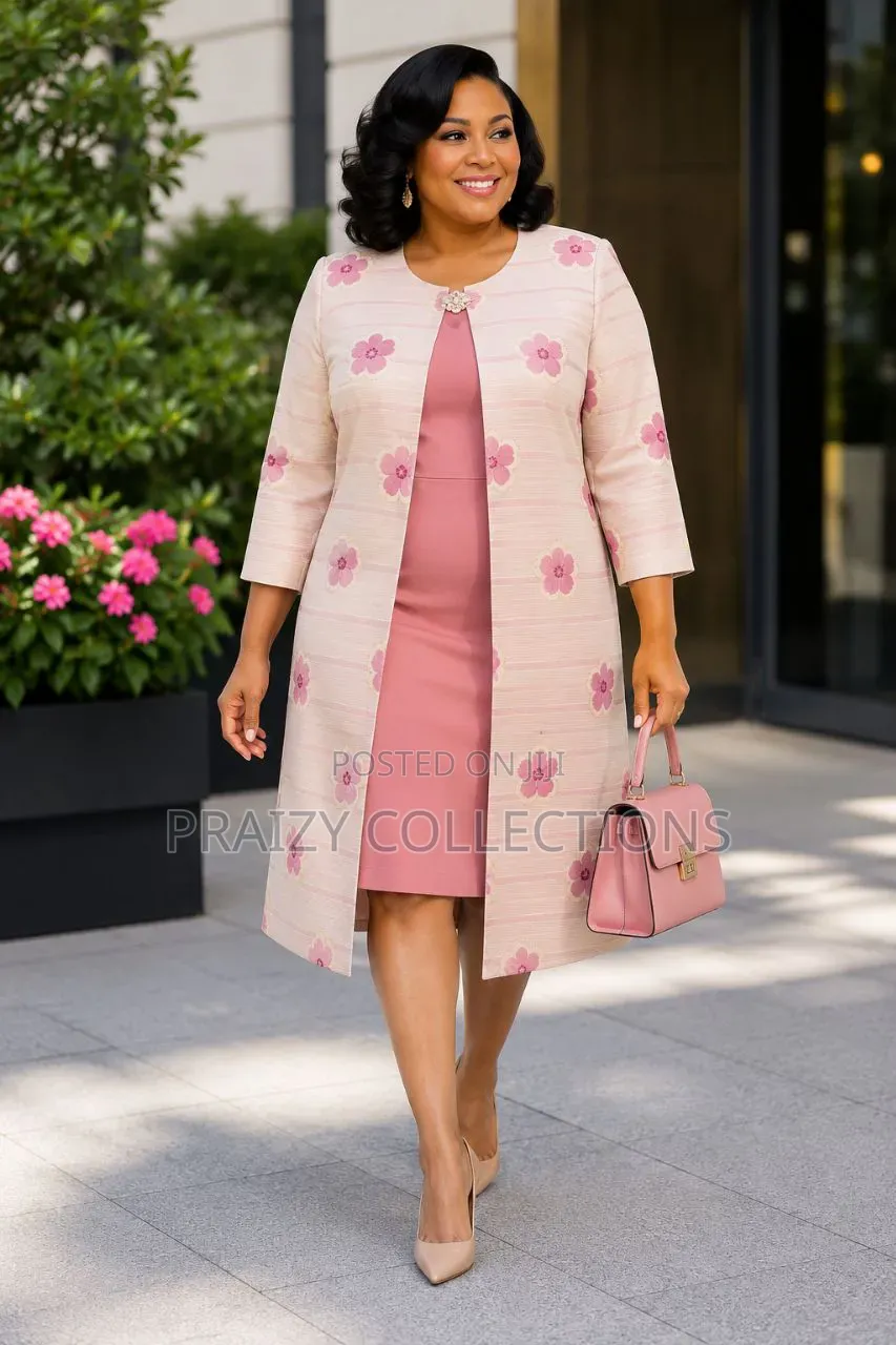Demure 2pc Set Long Coat Dress