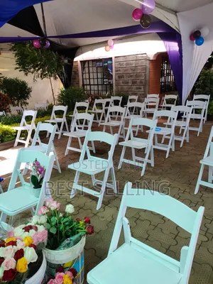 White Wooden Events Chairs