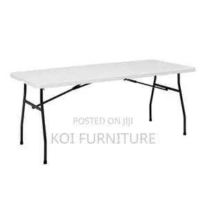 Office Table : White 6-Foot Plastic Folding Trestle Table