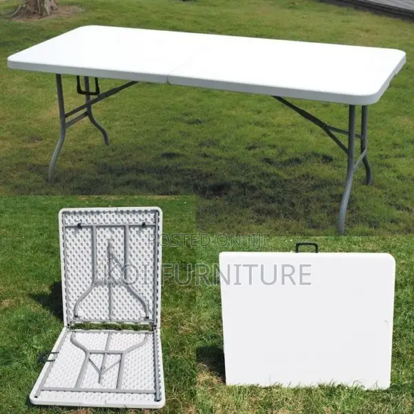 Office Table : White 6-Foot Plastic Folding Trestle Table