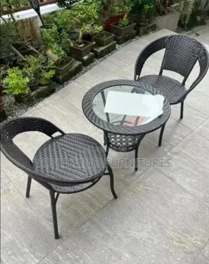 Brown 2-Set of Chairs With Table