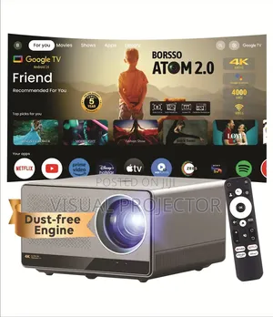 Borsso Atom 2.0, Native (3840*2160) Projector Google Tv