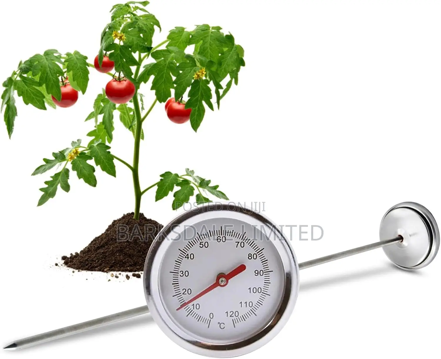 Bbq Thermometer 100cm Probe Meat Compost/Soil Stainless Steel Fast