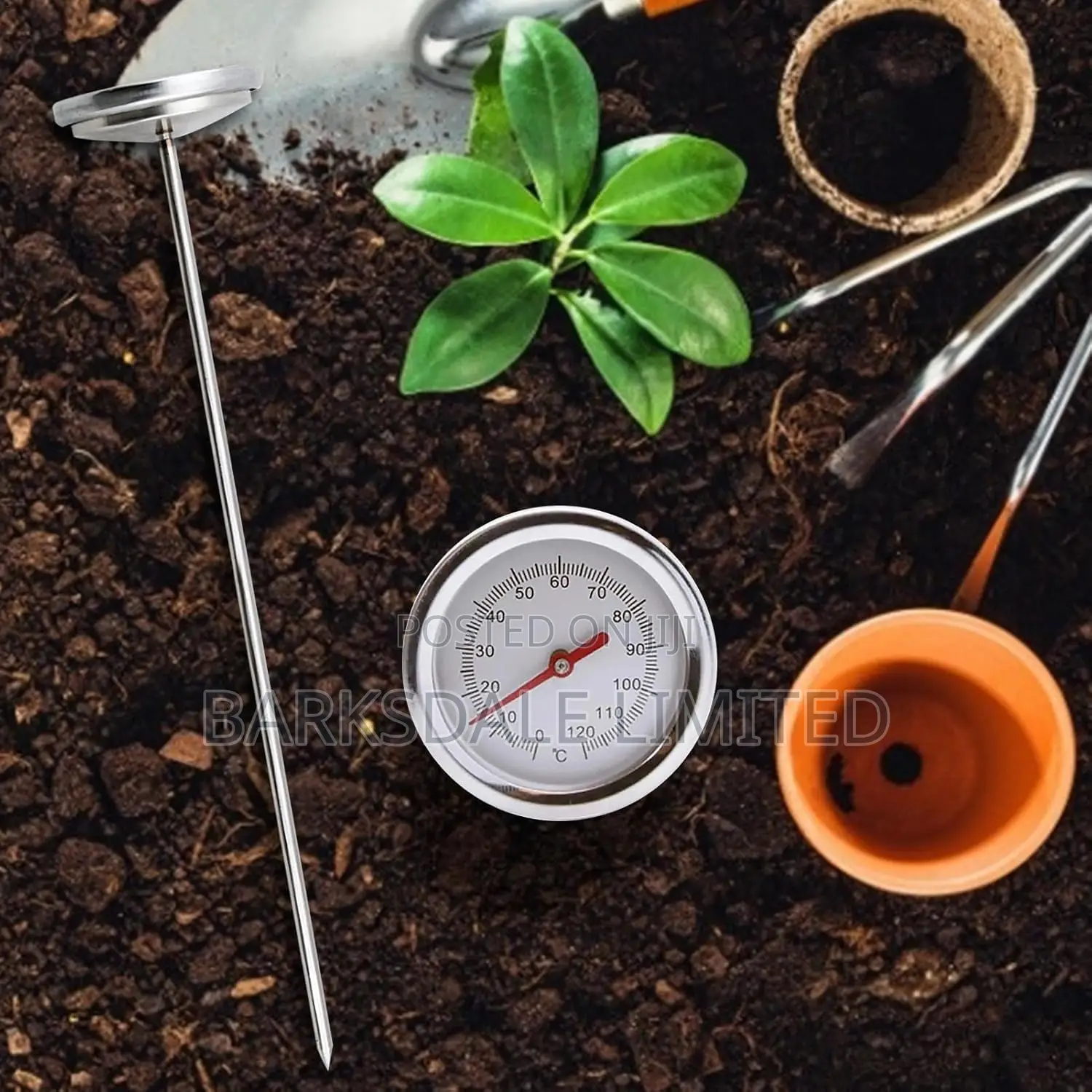 Bbq Thermometer 100cm Probe Meat Compost/Soil Stainless Steel Fast