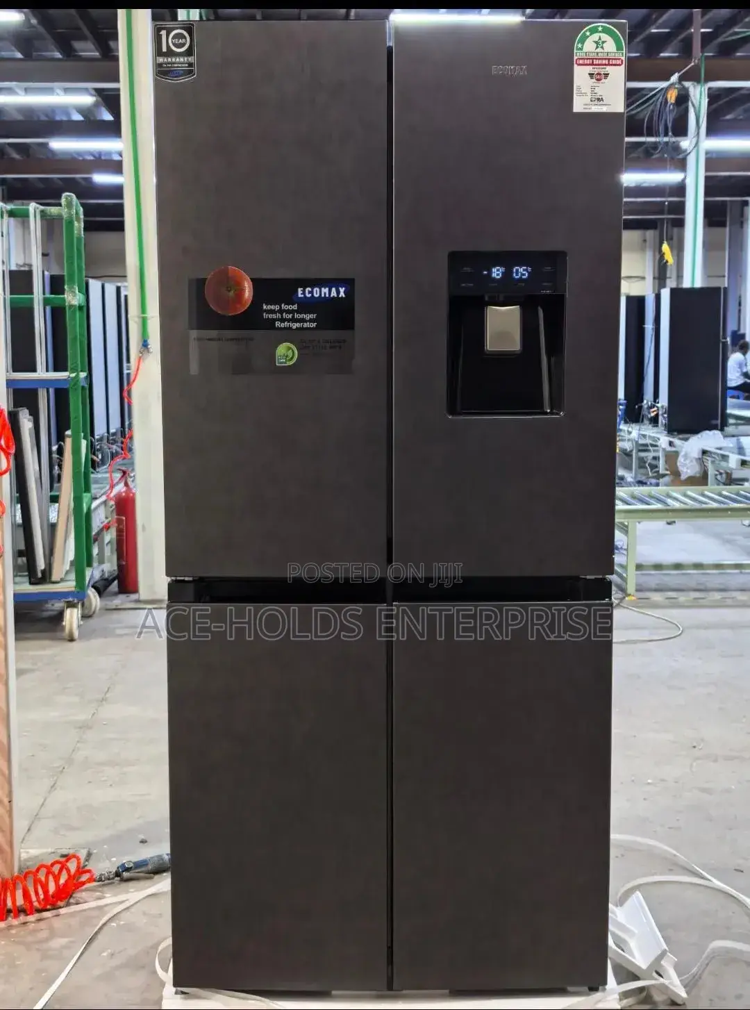 Ecomax 506 Litres (Dark-Silver) Four Door With Dispenser Fridge