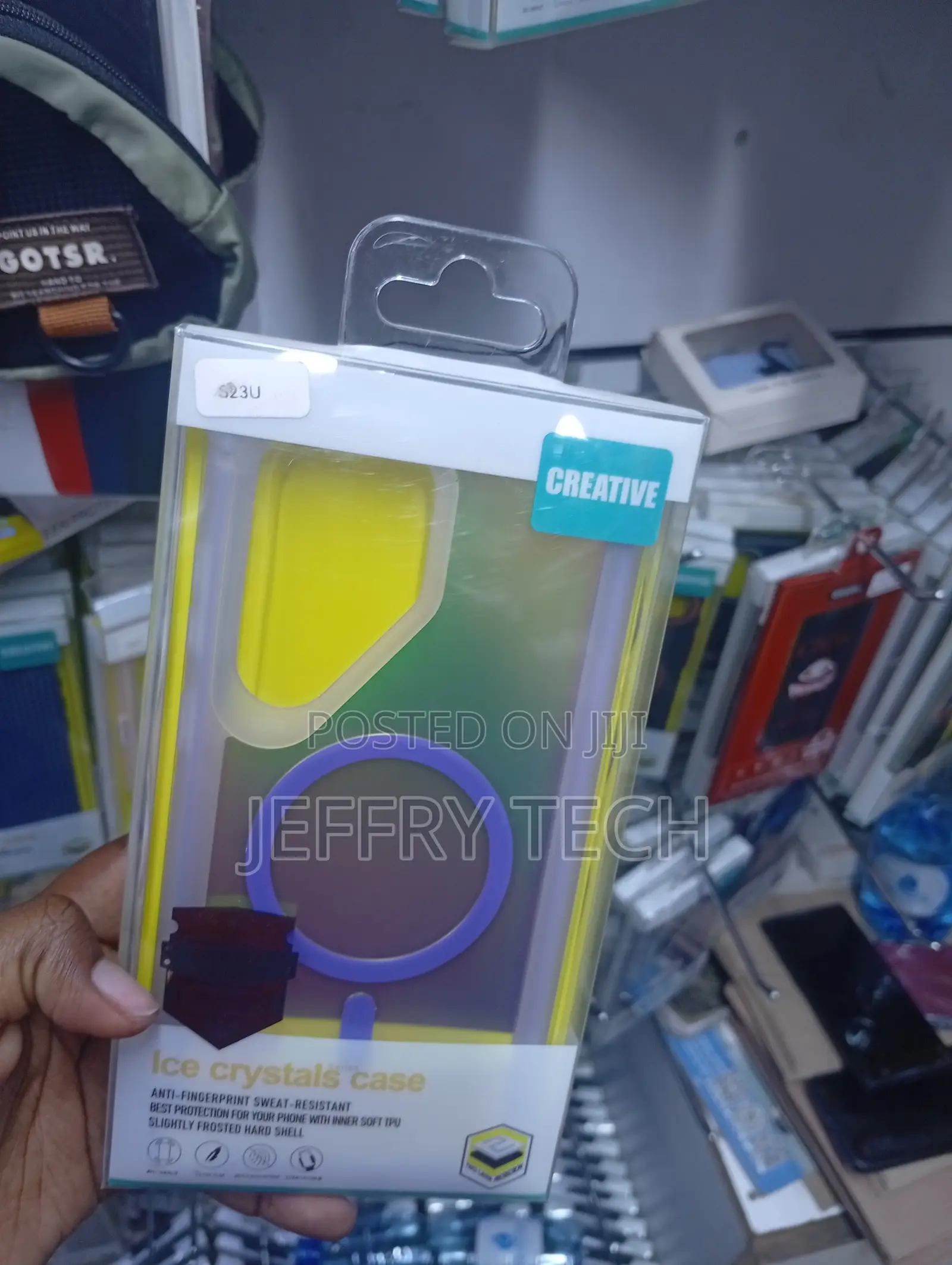 Samsung Galaxy S23 Ultra Translucent Solid Purple Magnetic Ring Case