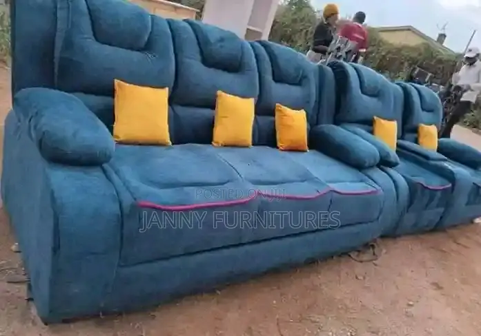 Blue Permanent Sofa Seat