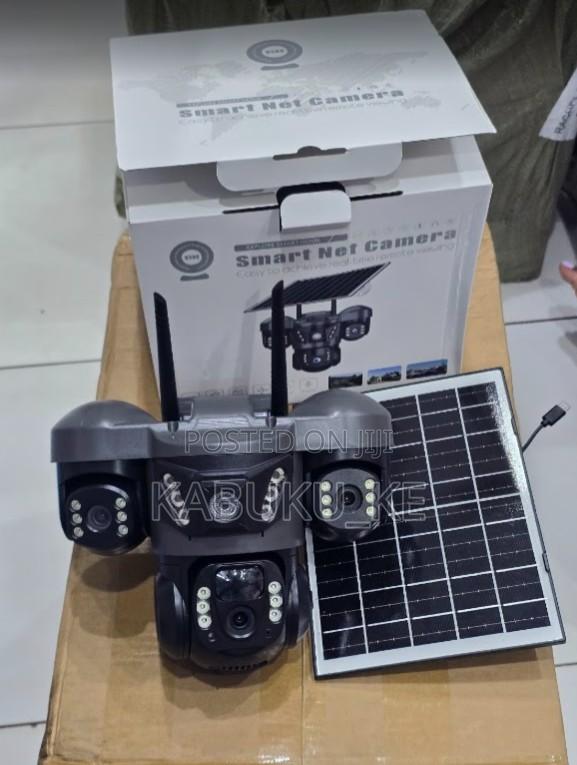 PTZ 4g (Simcard) V380 Triple Lens Three Screens Camera Solar Powered