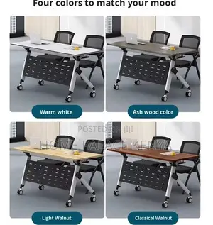 Home Study Desk: Movable Folding Splicing Table With Wheels