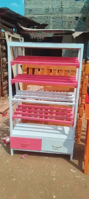 Pink White Large Size Shoe Rack