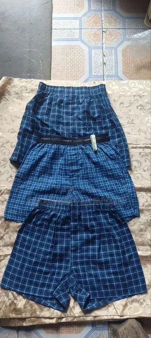 Checked None Button Boxers