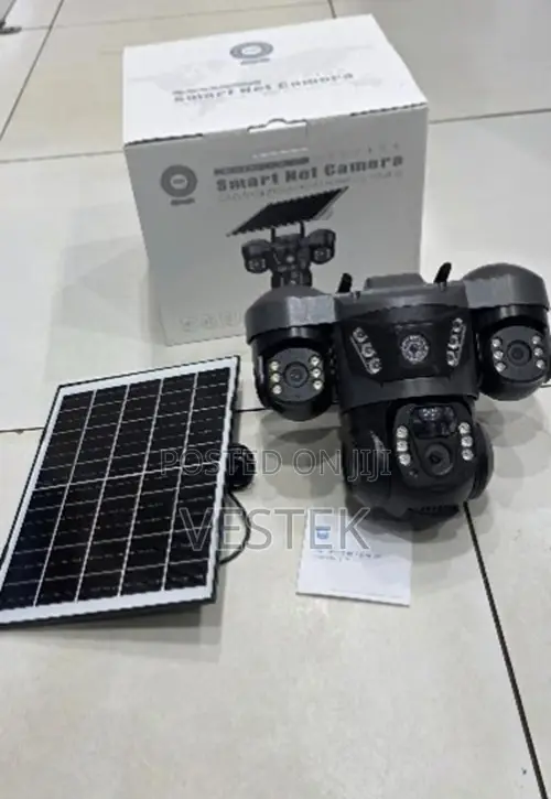 V380 Pro Solar Camera Triple Lens With Motion Tracking Andtwo Way Talk