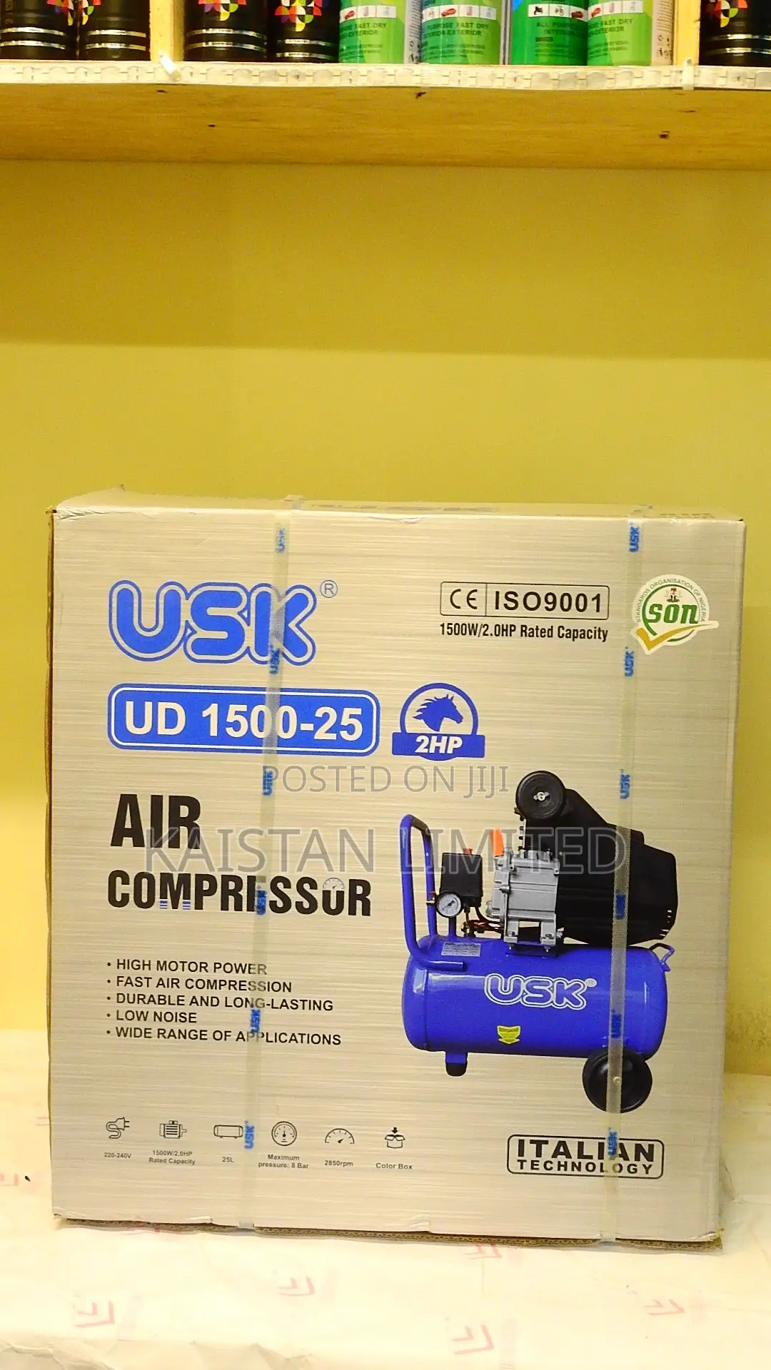 High Usk Air Compressor 8bar 25l Tank Compressor 1500w 25l for Spray