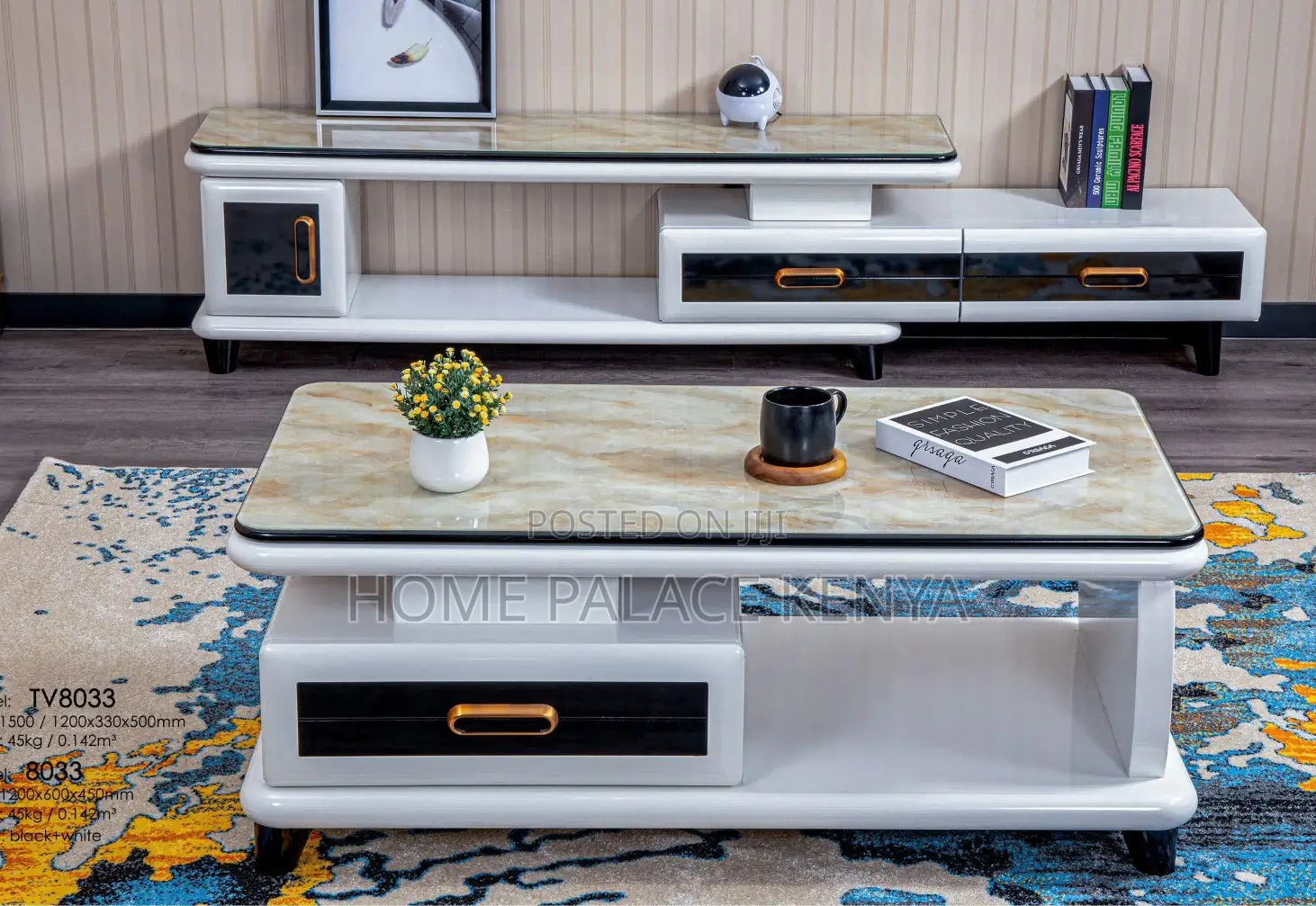 Coffee Table: Modern Marble Style Coffee Table