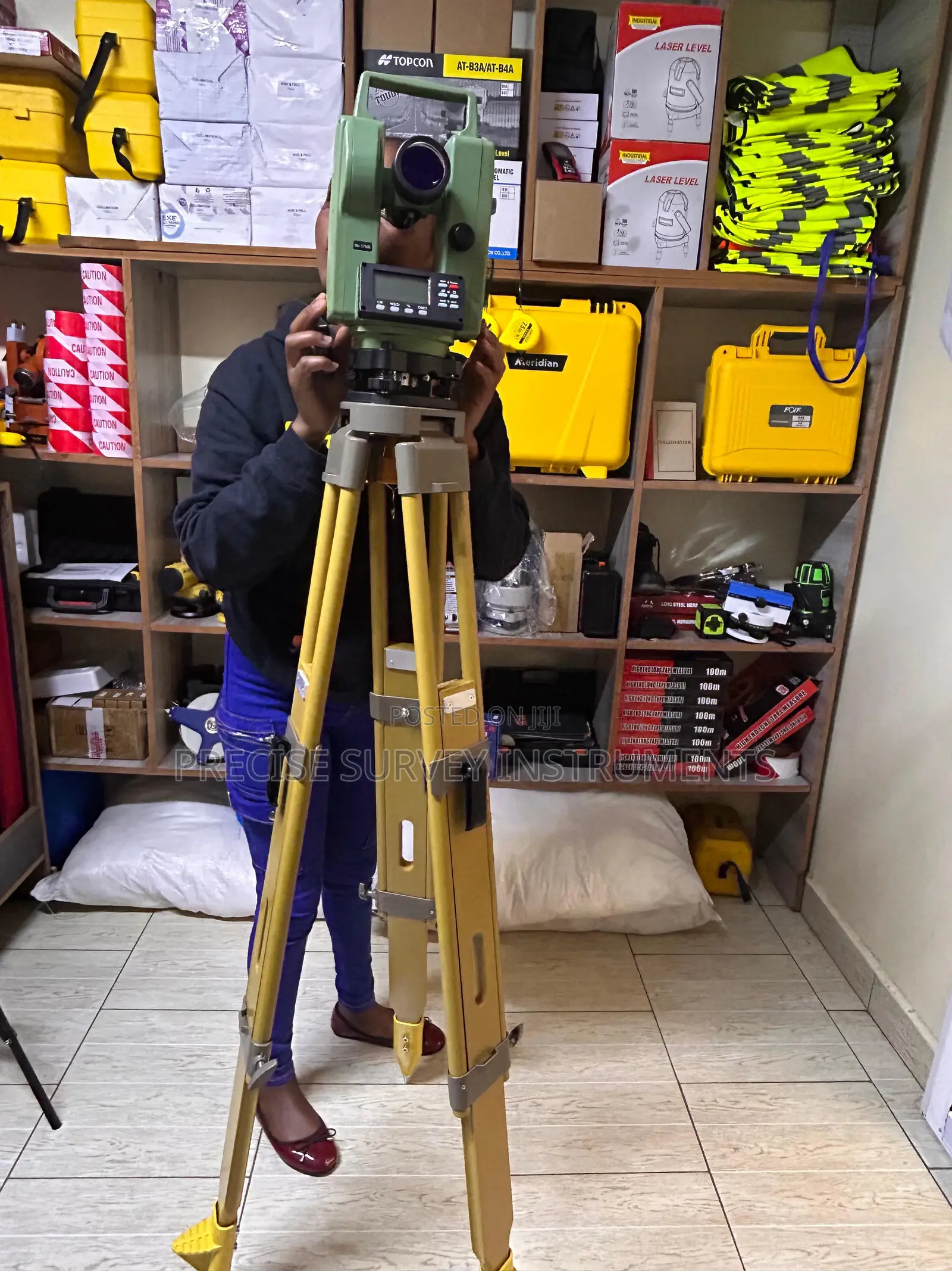 Stable Wooden Survey Tripod With Quick Lock System