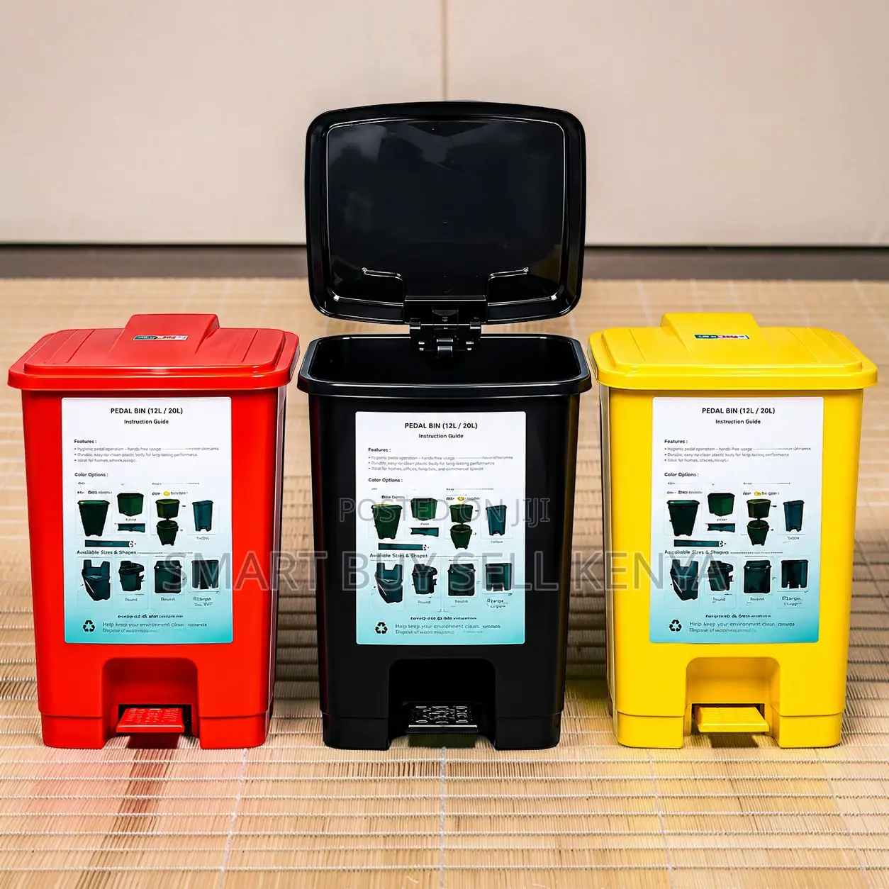 Hygienic Storage Premium Quality 30l Hard Plastic Step Pedal Waste Bin