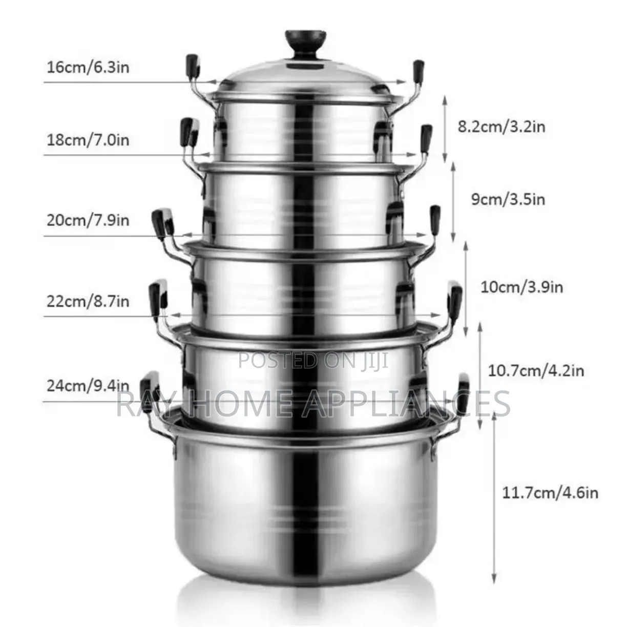 10 Pieces Stainless Steel Cooking Pots