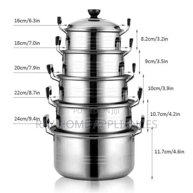 10 Pieces Stainless Steel Cooking Pots