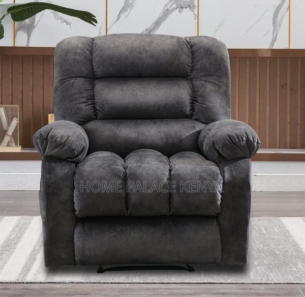 Home Sofa: Single Seat Manual Reclining Fabric Sofa - thumbnail 2