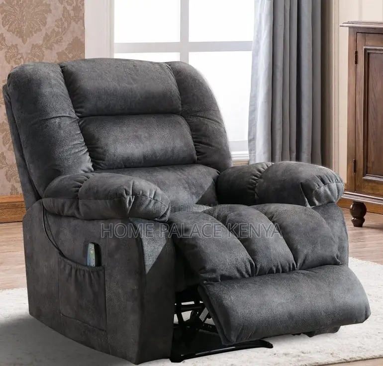 Home Sofa: Single Seat Manual Reclining Fabric Sofa