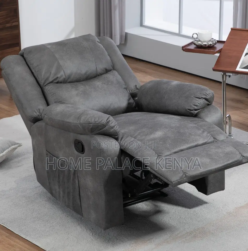 Home Sofa: Single Seat Manual Reclining Fabric Sofa