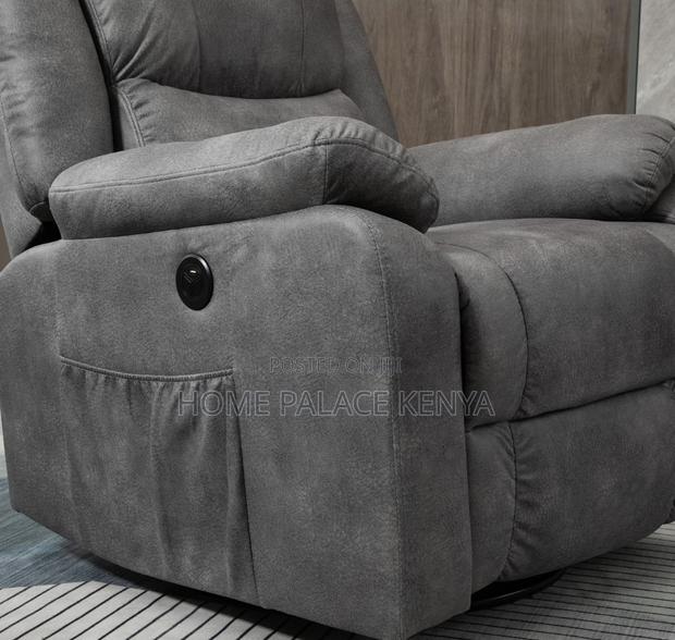 Home Sofa: Single Seat Manual Reclining Fabric Sofa - thumbnail 7