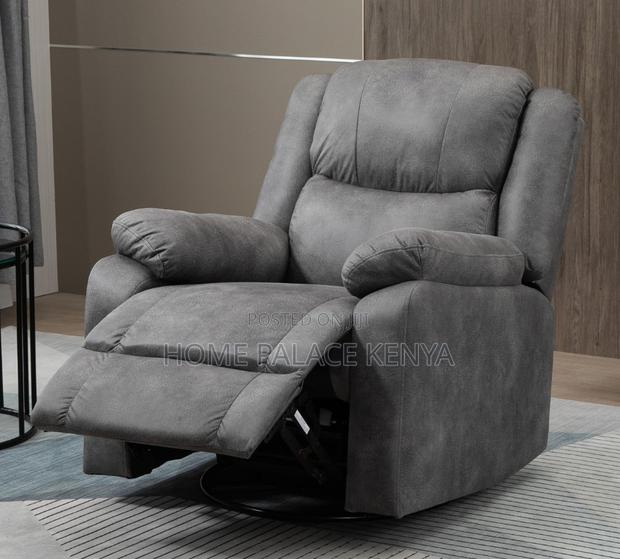 Home Sofa: Single Seat Manual Reclining Fabric Sofa - thumbnail 12