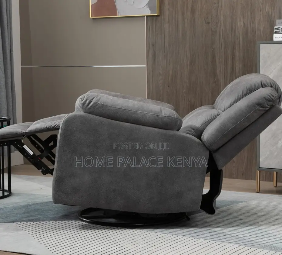 Home Sofa: Single Seat Manual Reclining Fabric Sofa
