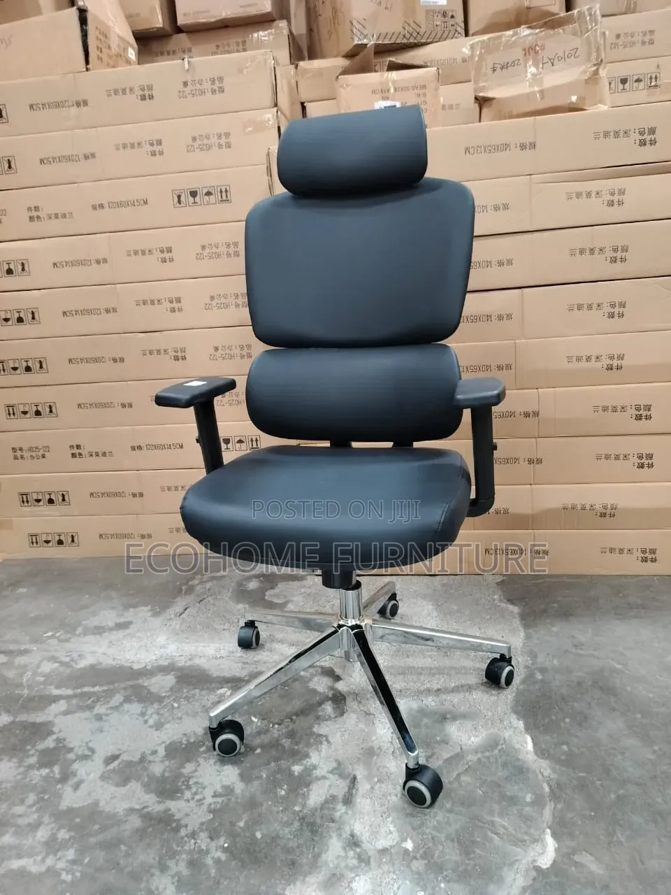 Black Premium Office Leather Seat