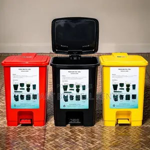 Flexible Usage Rounded Edges 30l Hard Plastic Step Pedal Waste Bin