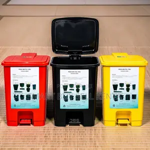 Efficient Disposal 30 Litres Hard Plastic Step Pedal Waste Dust Bin