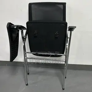 Office Chair : Black Foldable Training Office Chairs With Writing Pads