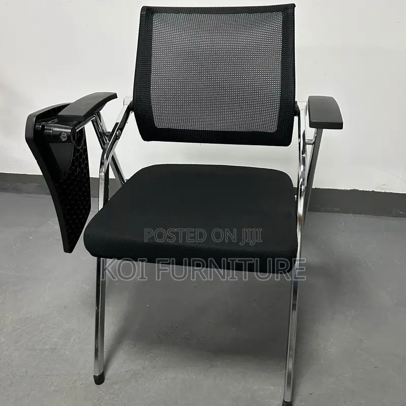 Office Chair : Black Foldable Training Office Chairs With Writing Pads