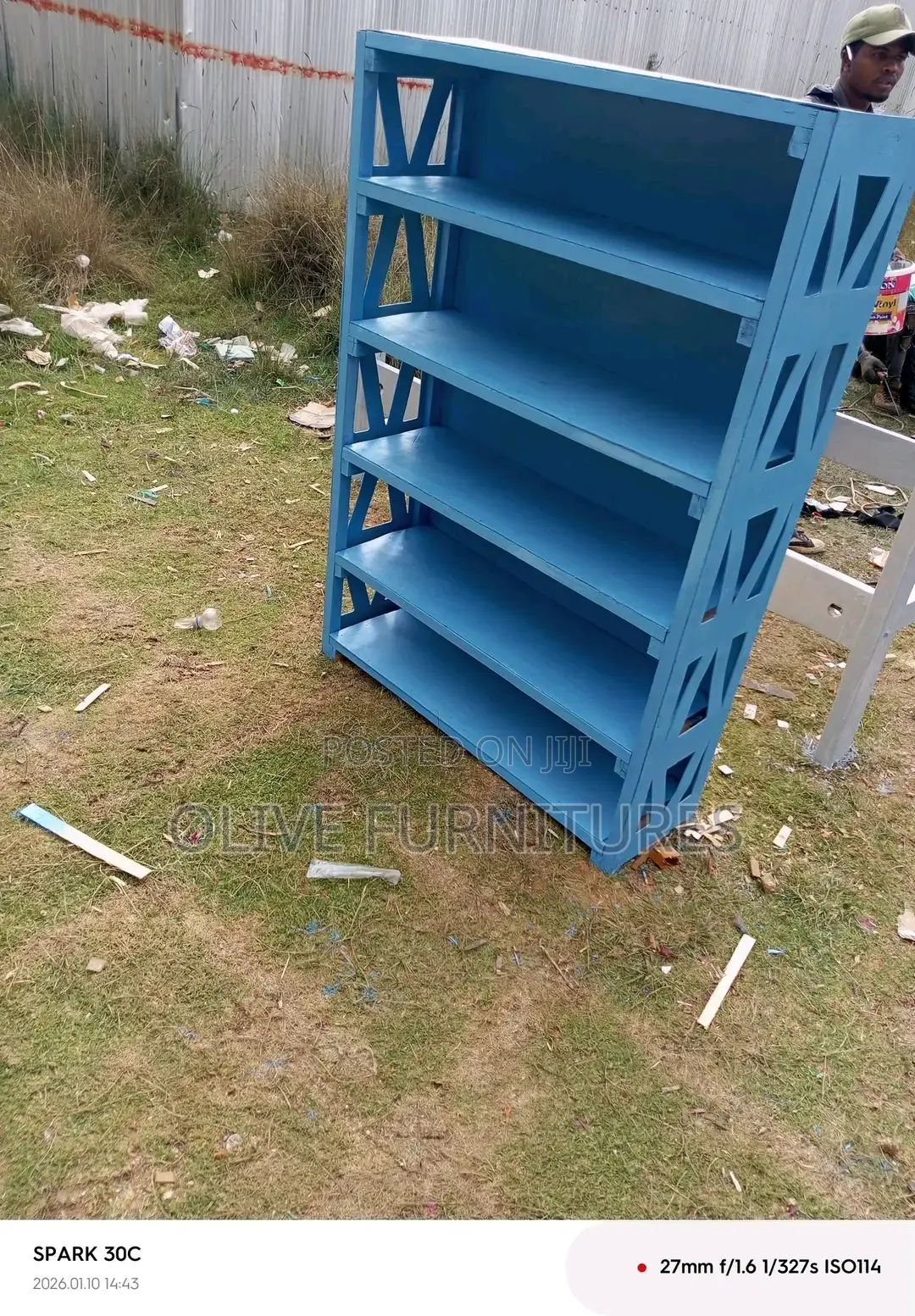 Blue Shoe Rack