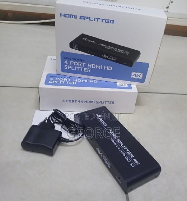 1x4-Port Hdmi Splitter With Power Adapter