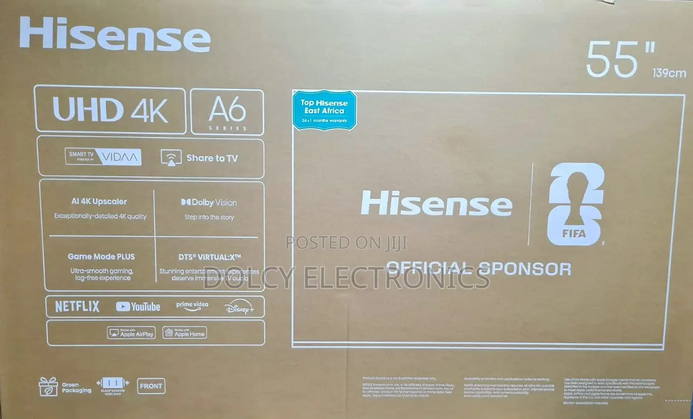 Hisense 55"A6 Vidaa Uhd Tv