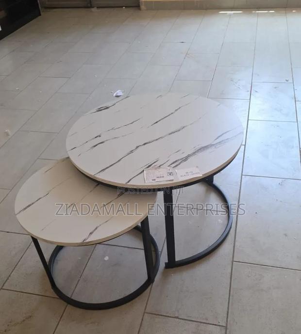 Coffee Table,Elegant Black MDF Nesting Coffee Table Set 2-in-1 Design