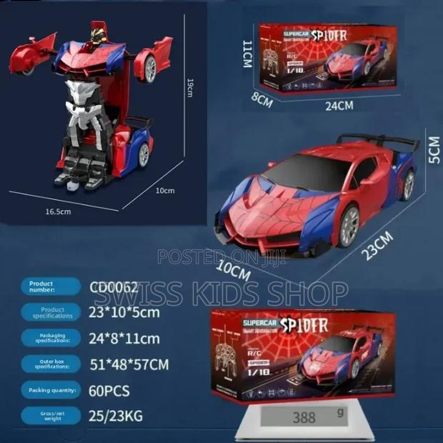 Spiderman Robot Transformer Car / Remote Controlled Robot Car - thumbnail 2
