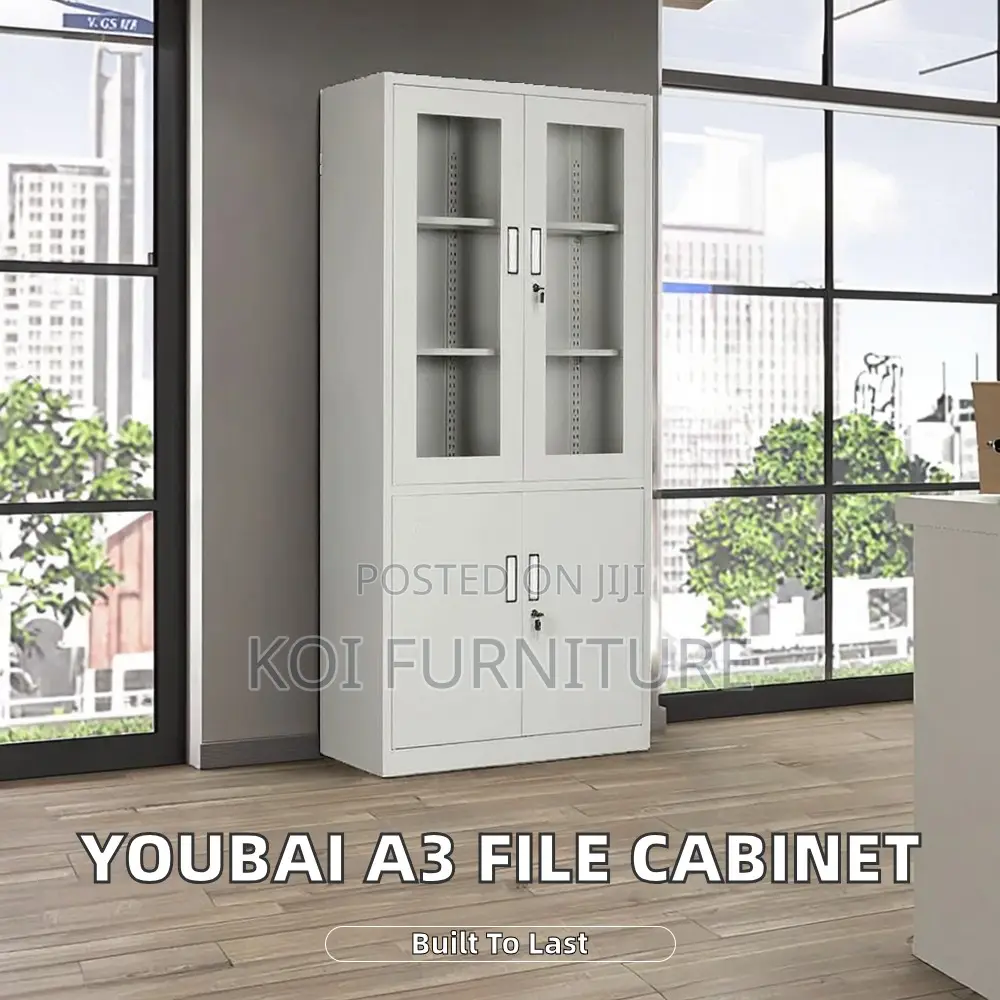 Office Cabinet : G12 White Metallic Office Filing Cabinet