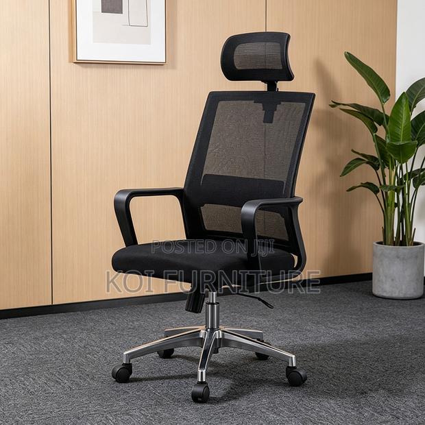 Office Chair : Modern Black Ergonomic Mesh Office Chair - thumbnail 3