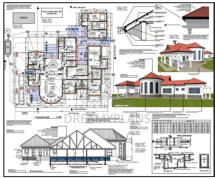 4 Bedroom Mansion House Plan