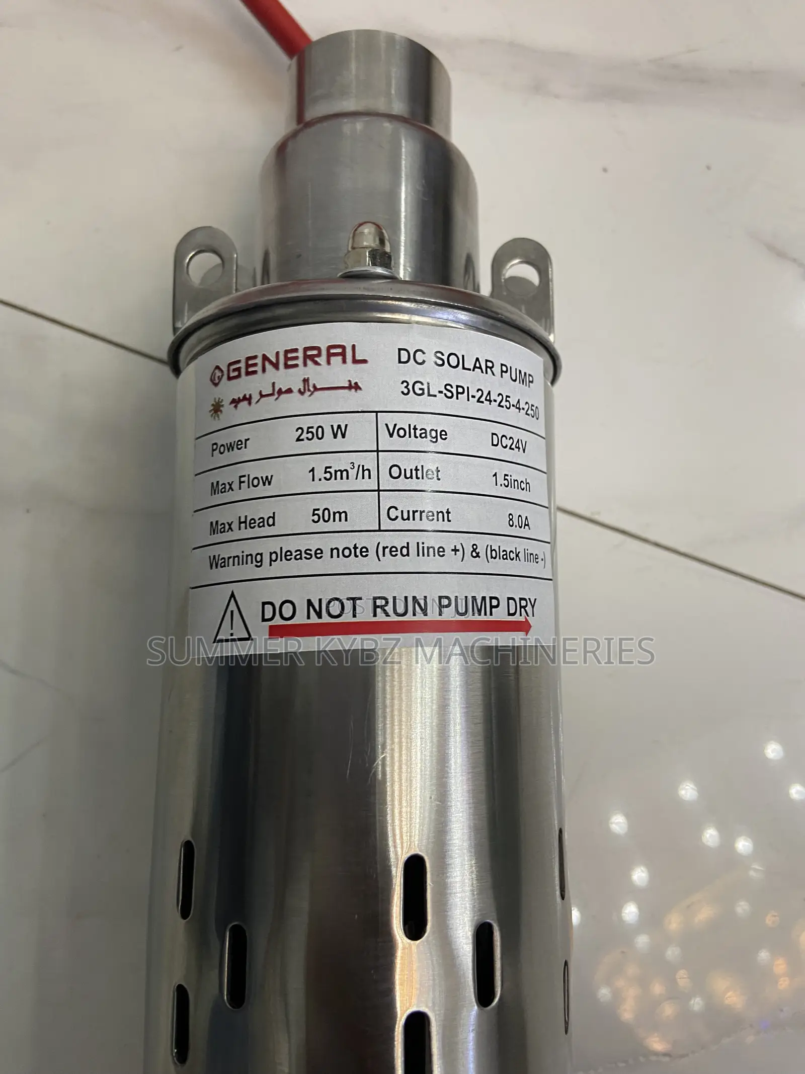 Dc Solar Submersible Pump 2.5kw 24v 50 M Head