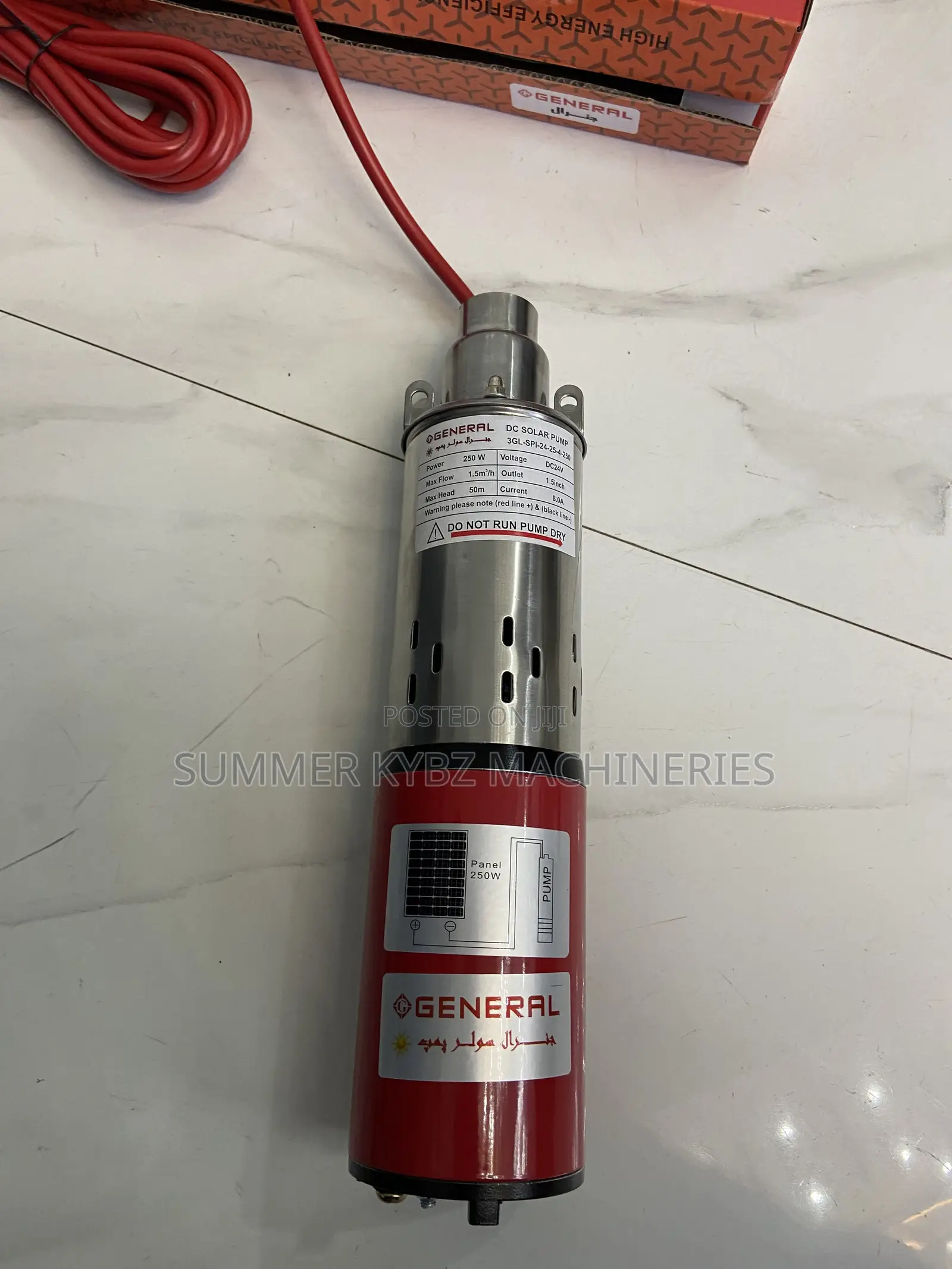 Dc Solar Submersible Pump 2.5kw 24v 50 M Head