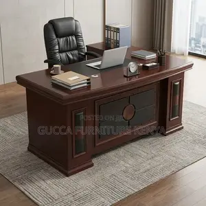 1800mm Executive Mahogany Boss L-Desk